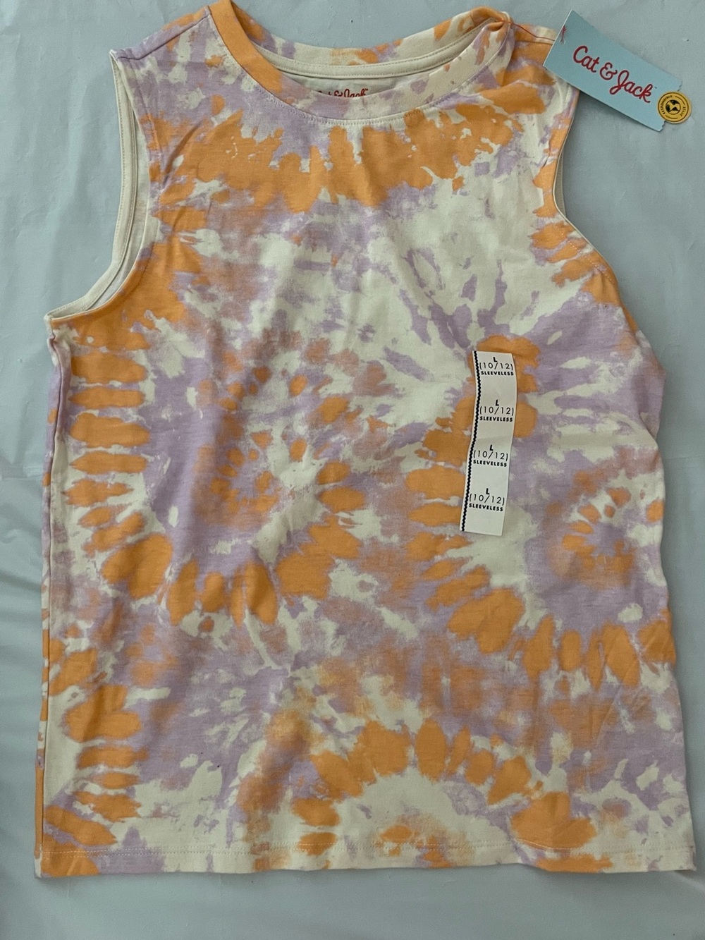 Cat & Jack Boys Tie-Dye Tank Top Purple & Orange Size L(10-12) NWT